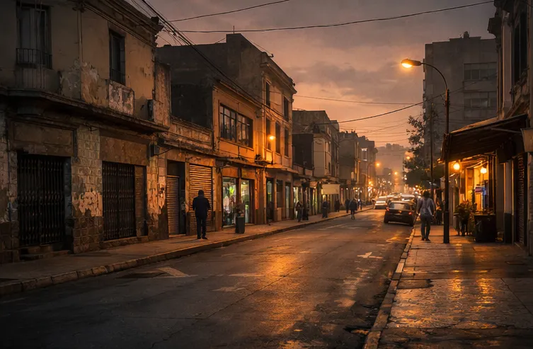 Lima street at night