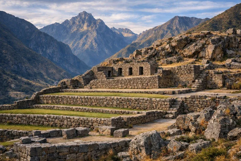 Inca ruins in the Sacred Valley of Peru