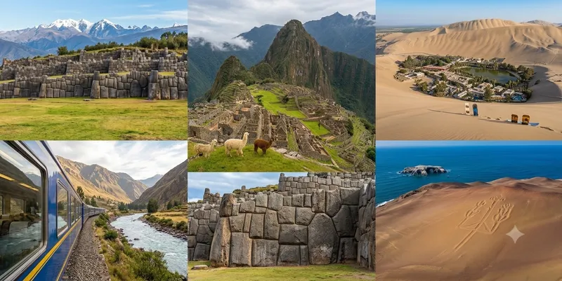 Peru 7-day itinerary — Sacsayhuamán, Machu Picchu terraces, the Sacred Valley train and the Huacachina desert oasis